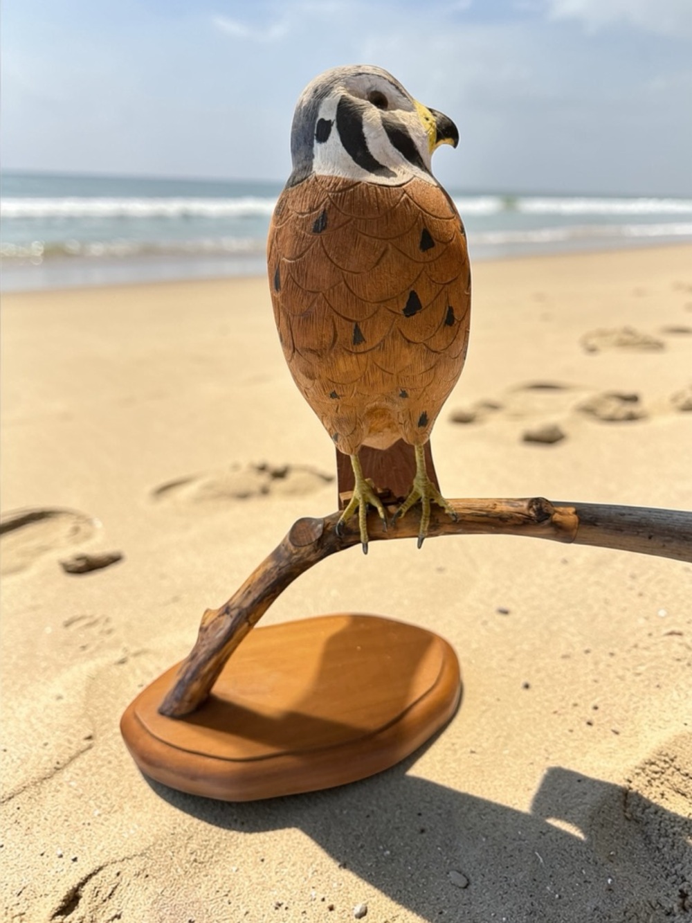 Vintage American Kestrel, hand carved and signed,  Dated 3/27/90   Falcon bird